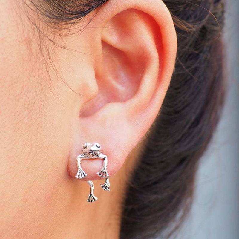 Gothic Grüne Frosch Ohrringe Für Frauen Mädchen Mode Vintage Piercing Ohrstecker Ästhetik Y2k Schmuck Zubehör silber von Joom DACH