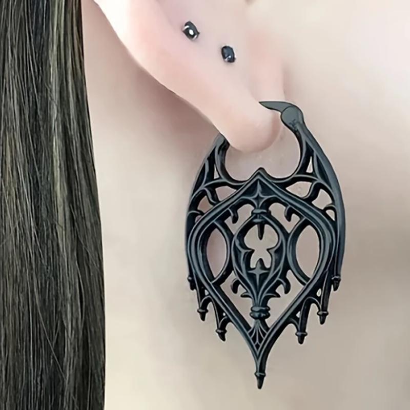 Gothic Kronleuchter Creolen für Damen Metall Hohlanhänger Geschnitzte Hofohrringe Goth Schmuck Geschenk von Joom DACH