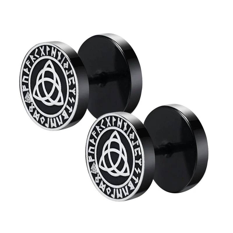 Gothic Nordische Wikinger Runen Ohrstecker für Männer Jungen, Rock Punk Edelstahl Valknut Wolf Kopf Kompass Keltische Knoten Ohrringe von Joom DACH