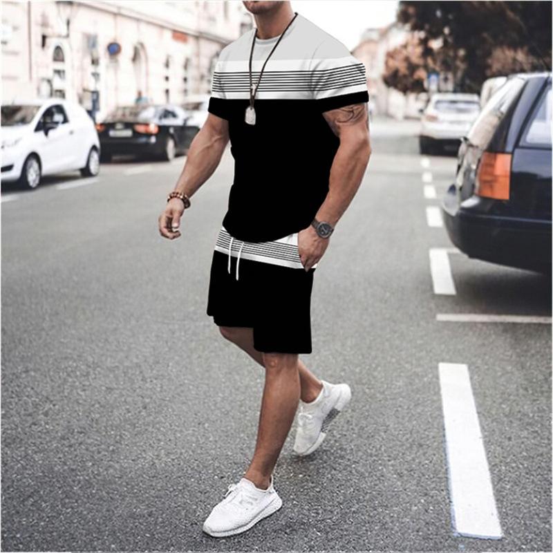 Gradienten Streifen 3d Druck Sommer Männer Set Oansatz T shirts + Shorts 2 Stück 2023 Neue kurzarm Mann Outfits mode Trainingsanzüge Anzug XL Gradienten Streifen 3d Druck Sommer Männer Set Oansatz T shirts + Shorts 2 Stück 2023 Neue kurzarm Mann Outfits mode Trainingsanzüge Anzug XL von Joom DACH