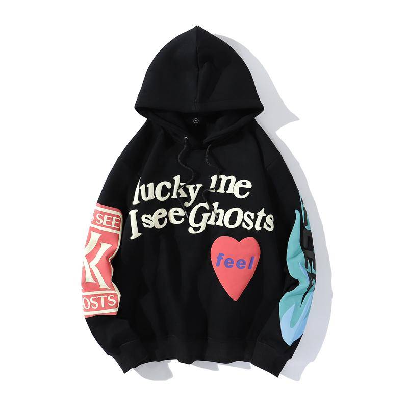 Graffiti Letter Foam Plus Velvet Sweatshirts Herren Oversized Fleece Stranger Things Kapuzenpullover Unisex Pullover Hoody L schwarz von Joom DACH