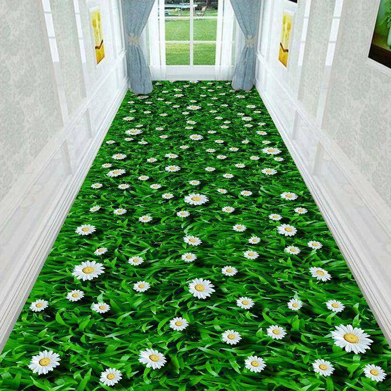 Gras Spaziergang Pfad Brücke 3D Teppich Korridor Flur Schlafzimmer Teppich Blume Wohnzimmer Bereich Teppich waschbare Küche Matte Indoor Fußmatte W80*H100CM von Joom DACH