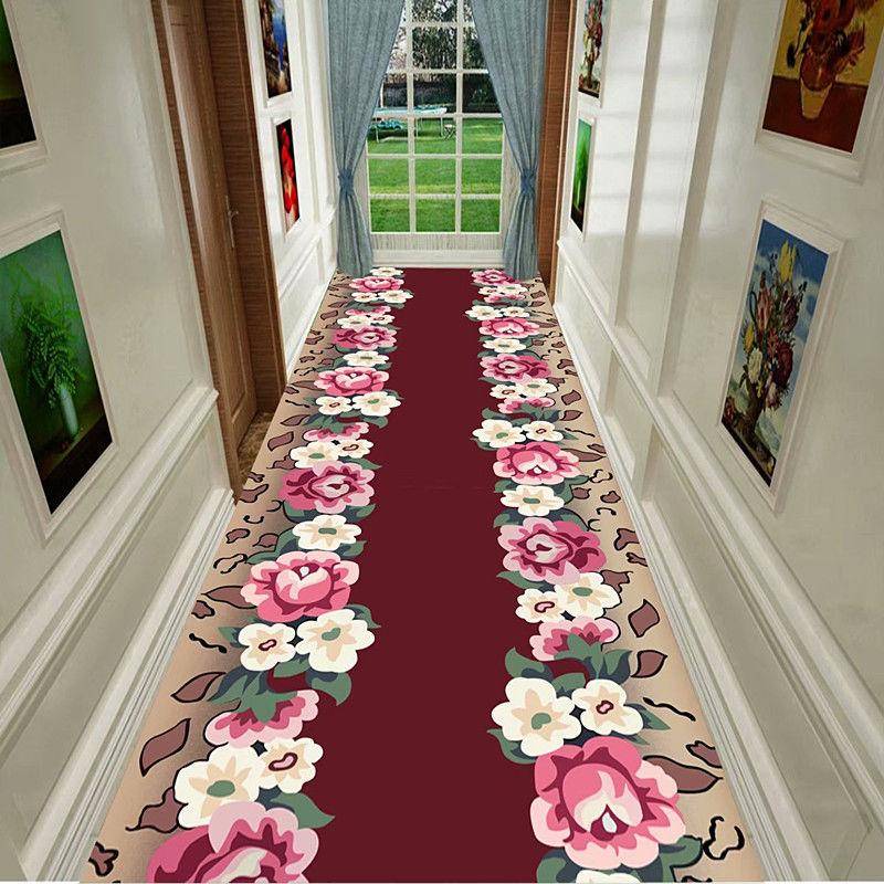 Gras Spaziergang Pfad Brücke 3D Teppich Korridor Flur Schlafzimmer Teppich Blume Wohnzimmer Bereich Teppich waschbare Küche Matte Indoor Fußmatte W80*H100CM von Joom DACH