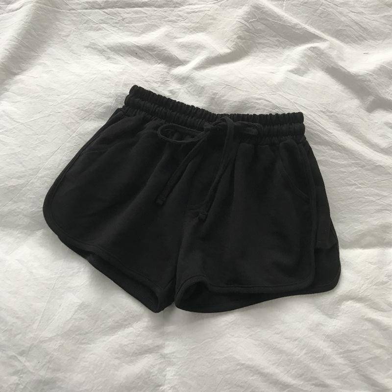 Graue Sportshorts für Damen, Sommer, lockere Oberbekleidung, Laufen, schwarz, Zuhause, lässig, Hose mit weitem Bein, Hotpants S schwarz von Joom DACH