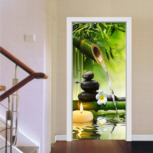 Green Forest Bridge Selbstklebende Türtapete 3D PVC Home Decor Aufkleber Strand Sonne Landschaft Poster Wandbild Wandtattoo deursticker 7 von Joom DACH