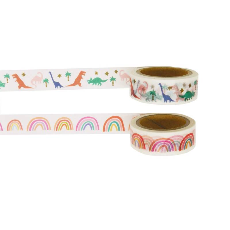 Greeting Life Masking Tape 2er Set Dinosaurier Regenbogen MMZ-9-AM339/341 von Joom DACH