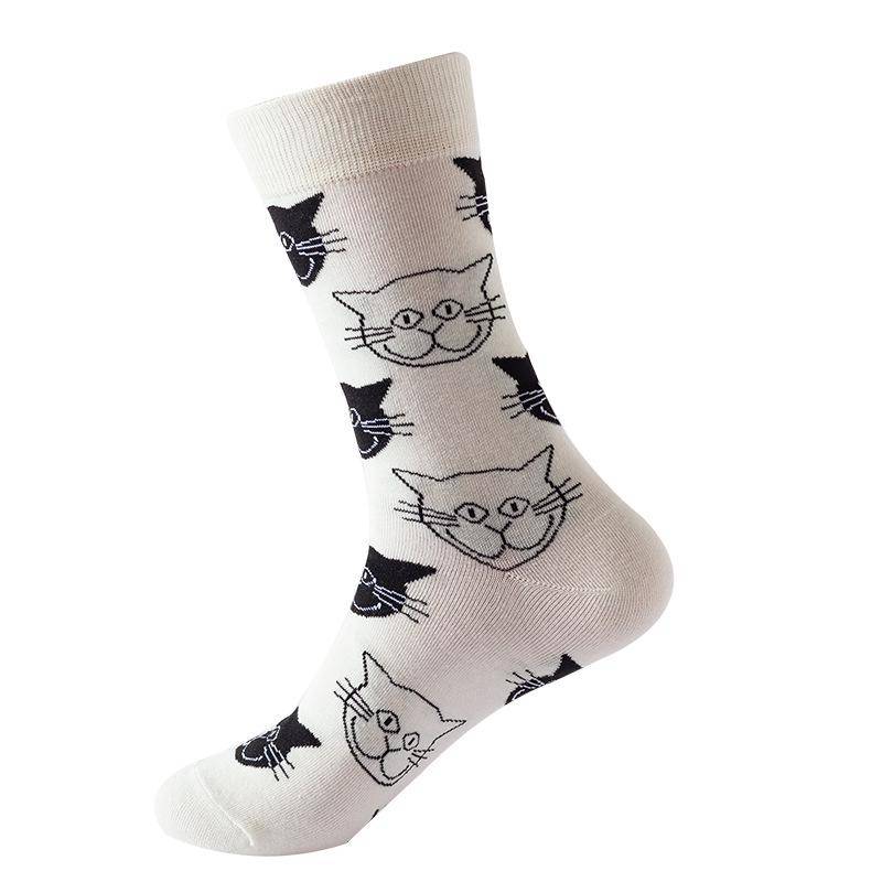 Grenzüberschreitende trendige Mid-Calf-Socken: Tiermuster Hunde- & Katzendesign für Männer & Frauen von Joom DACH