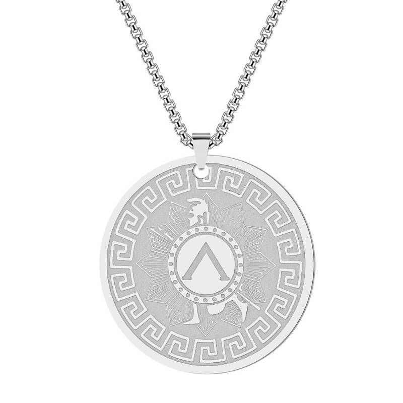 Griechischer Held Achilles Herren-Halskette Stärke und Unbesiegbarkeit Talisman Griechische Mythologie Schmuck Edelstahl-Halskette weiß von Joom DACH