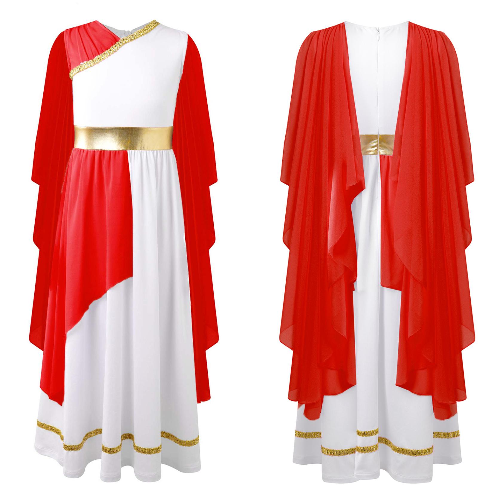 Griechisches Kinderkostüm für Mädchen, römisches Kleid, antikes Griechenland, Toga-Kleid, Rom, Prinzessin, Adel, Cosplay, Kostüm 7-8 Years von Joom DACH