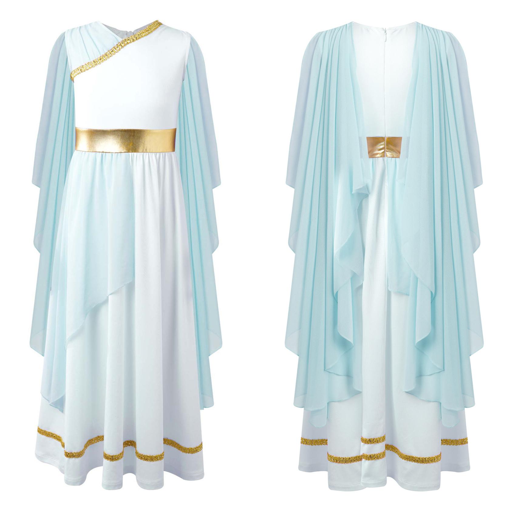 Griechisches Kinderkostüm für Mädchen, römisches Kleid, antikes Griechenland, Toga-Kleid, Rom, Prinzessin, Adel, Cosplay, Kostüm 9-10 Years von Joom DACH