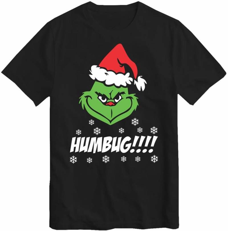 Grinch Humbug Weihnachten T-Shirt Neuheit Geschenk Pyjama Party Idee Oberteil Herren Damen XL von Joom DACH