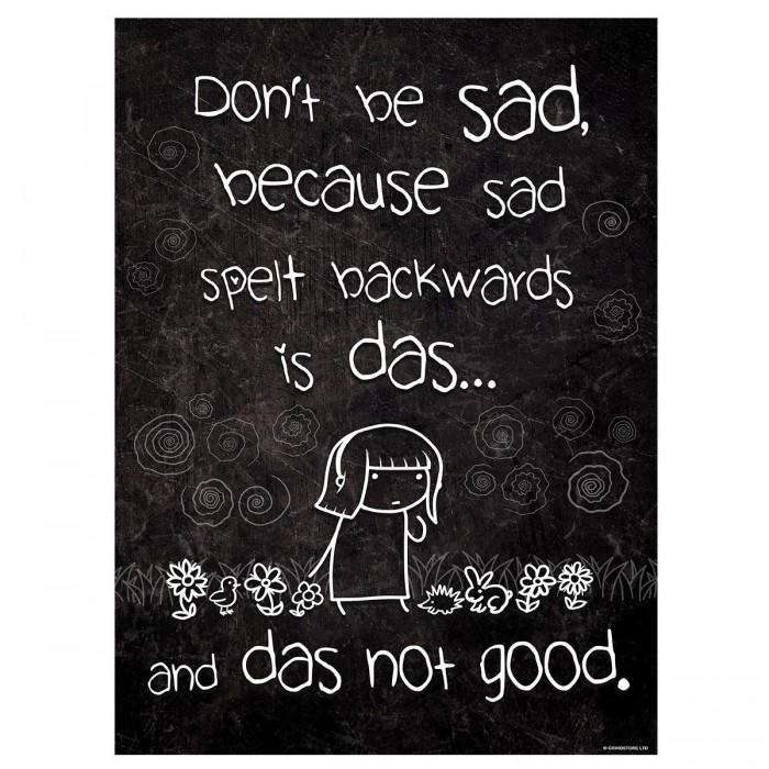 Grindstore Mini-Poster „Sei nicht traurig“. One Size schwarz von Joom DACH
