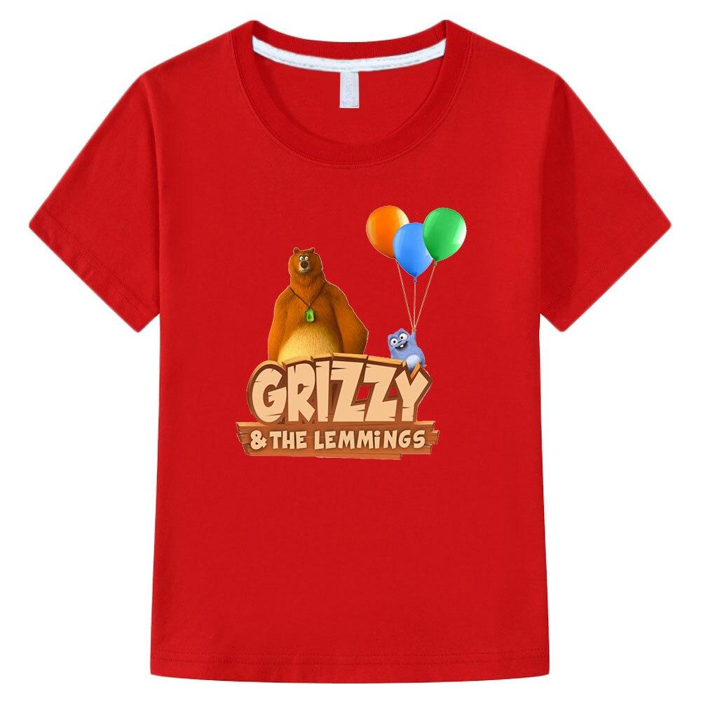 Grizzy und die Lemminge T-Shirts Mädchen Cartoon Print Lustiges Kinder T-Shirt Sommer Kinderkleidung 100 % Baumwolle Baby Jungen Grafik T-Shirt 160 von Joom DACH