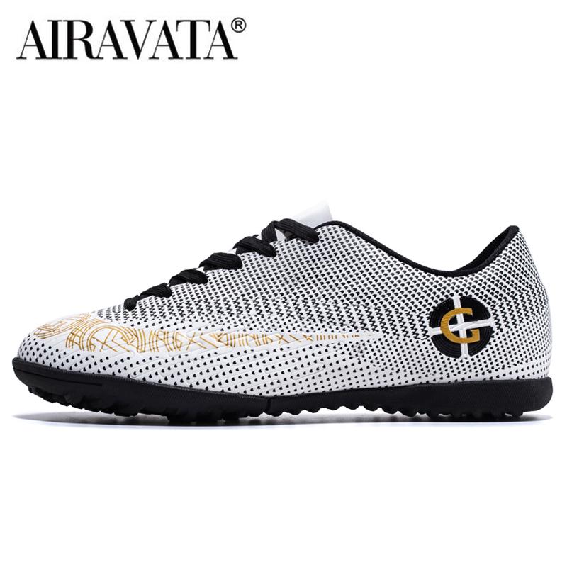 Größe 31-48 Herren Fußballschuhe Kinder Sport Fußballschuhe FG/TF Gras Anti-Rutsch Trainingsstollen Fußball Futsal Sneaker Schuhe 41 grau/weiß von Joom DACH