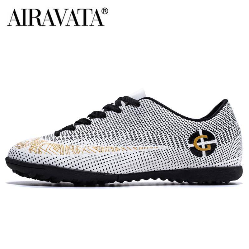 Größe 31-48 Herren Fußballschuhe Kinder Sport Fußballschuhe FG/TF Gras Anti-Rutsch Trainingsstollen Fußball Futsal Sneaker Schuhe 41 grau/weiß von Joom DACH