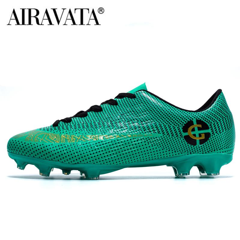 Größe 31-48 Herren Fußballschuhe Kinder Sport Fußballschuhe FG/TF Gras Anti-Rutsch Trainingsstollen Fußball Futsal Sneaker Schuhe 41 gold/grün von Joom DACH