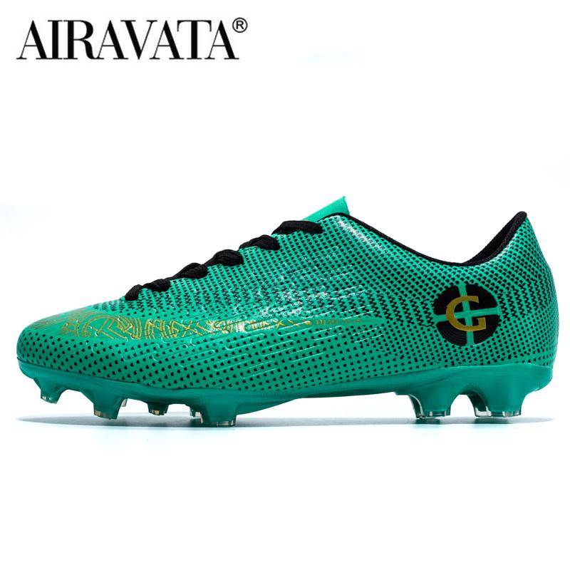 Größe 31-48 Herren Fußballschuhe Kinder Sport Fußballschuhe FG/TF Gras Anti-Rutsch Trainingsstollen Fußball Futsal Sneaker Schuhe 41 gold/grün von Joom DACH