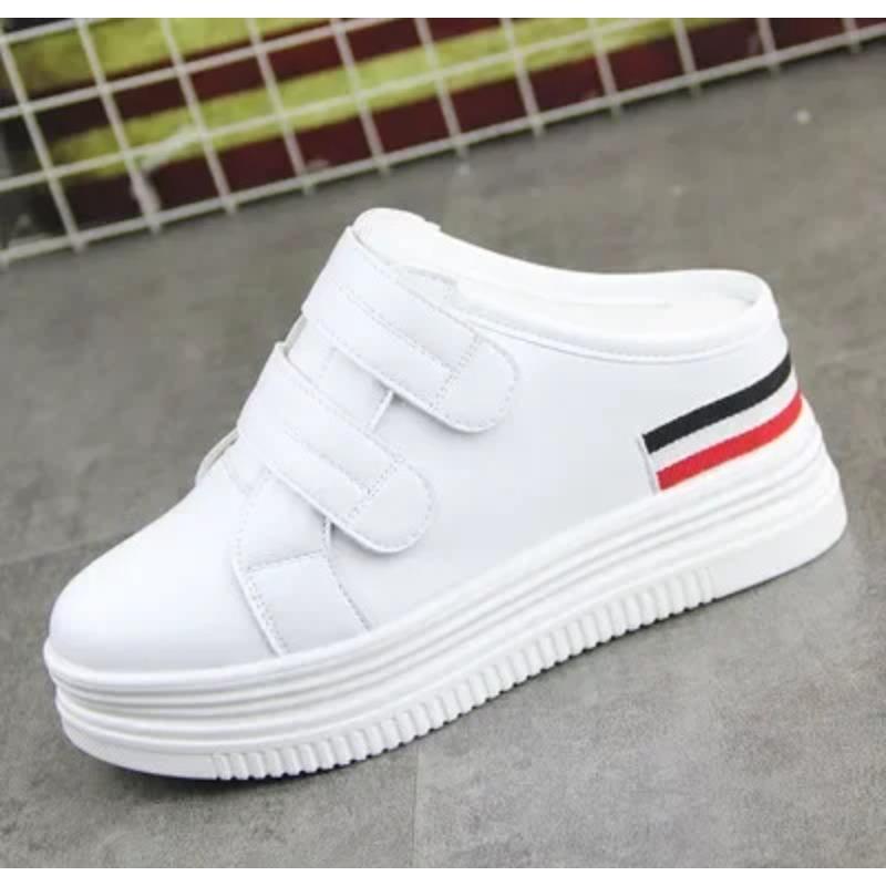 Größe 35-40 Damen Schuhe 8cm Leder Hausschuhe Frau Höhenerhöhende Plateauschuhe Sneakers Atmungsaktive Halbschuhe 37 weiß von Joom DACH