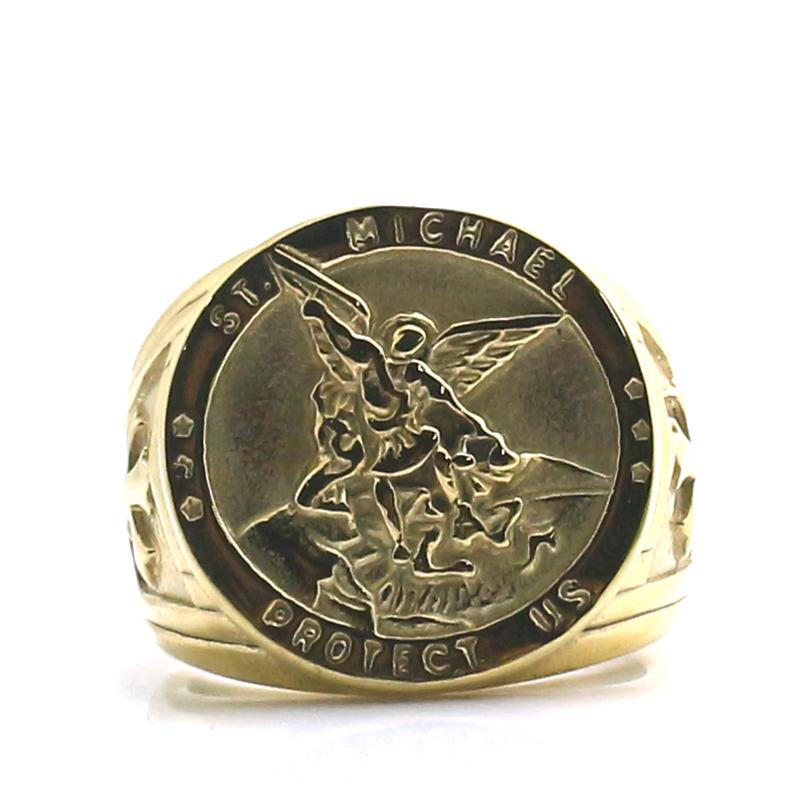 Größe 6 bis Größe 15 Herren Kreuz Saint Michael schützen uns 316l Edelstahl neueste Ring 11 von Joom DACH