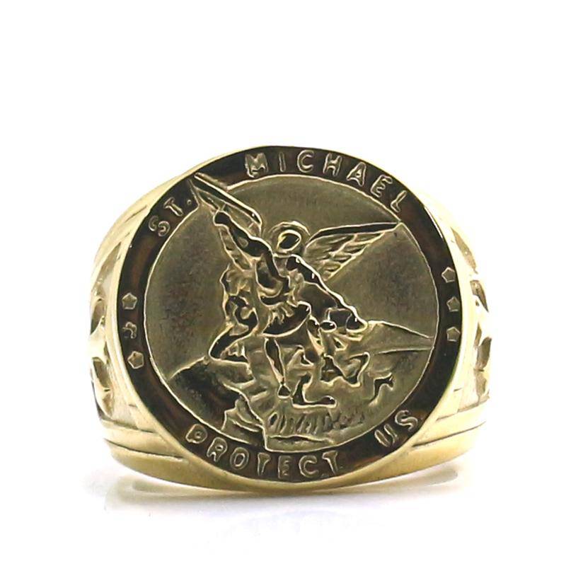 Größe 6 bis Größe 15 Herren Kreuz Saint Michael schützen uns 316l Edelstahl neueste Ring 11 von Joom DACH
