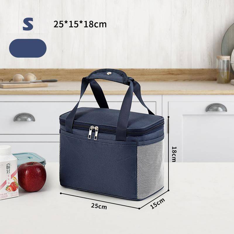 Große, wärmeisolierte Lunchtasche, tragbare Isolier-Kühltasche, Picknick-Aufbewahrungsbox für Erwachsene und Kinder S dunkelblaue von Joom DACH