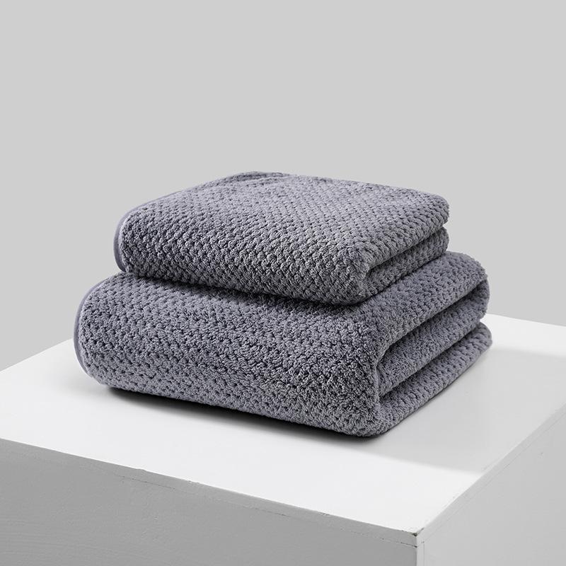 Große Badetücher Set 90×170cm Ananas Gittermuster Mikrofaser Material, Weich und Bequem, Gute Wasseraufnahme Plus size: 90*170cm grau von Joom DACH