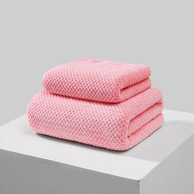 Große Badetücher Set 90×170cm Ananas Gittermuster Mikrofaser Material, Weich und Bequem, Gute Wasseraufnahme Plus size: 90*170cm rosa von Joom DACH