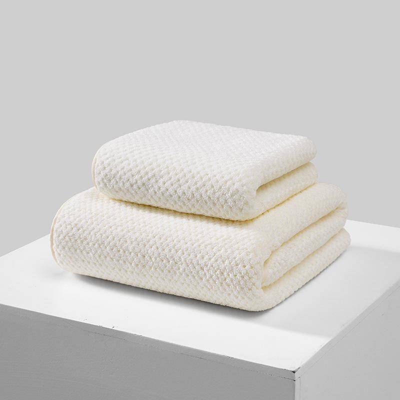 Große Badetücher Set 90×170cm Ananas Gittermuster Mikrofaser Material, Weich und Bequem, Gute Wasseraufnahme Plus size: 90*170cm weiß von Joom DACH