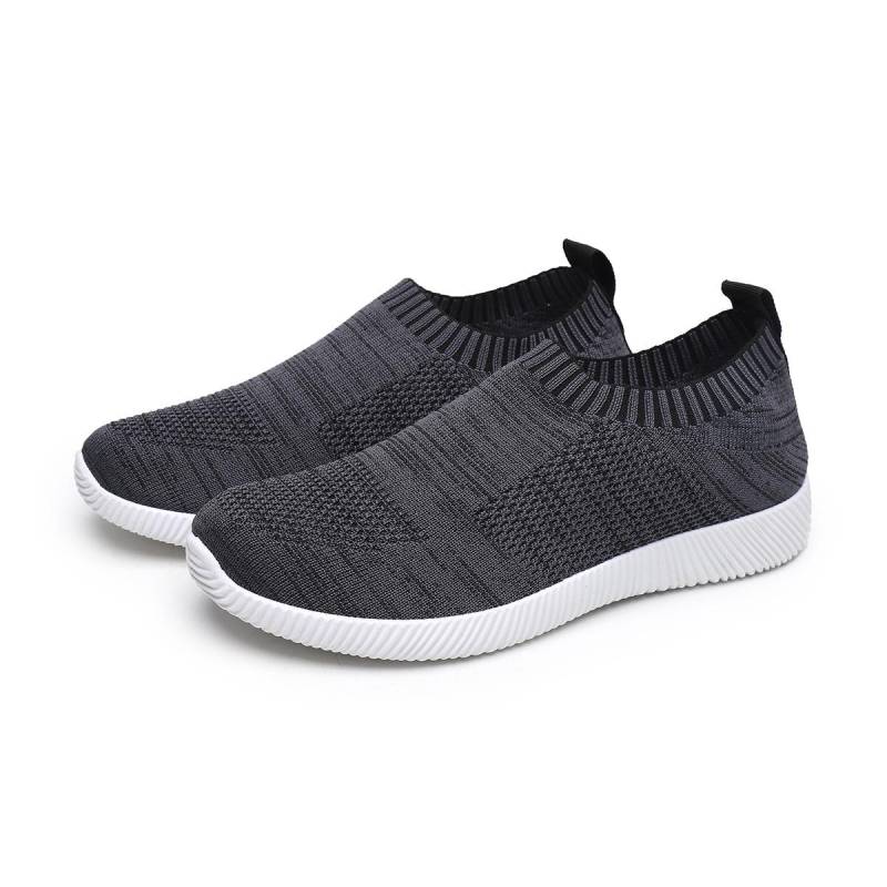 Große Damenschuhe Sommersockenschuhe Fly Woven Mesh Freizeitschuhe Atmungsaktive leichte Sportschuhe Damen 43 schwarz von Joom DACH