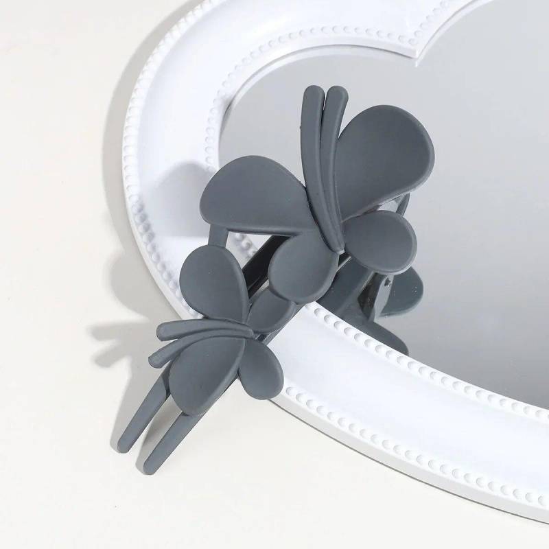 Große Doppel-Schmetterlings-Haarspangen für Damen, Temperament, eleganter Hinterkopf-Pferdeschwanz-Clip, Haarnadel, mattierter Entenschnabel-Clip von Joom DACH