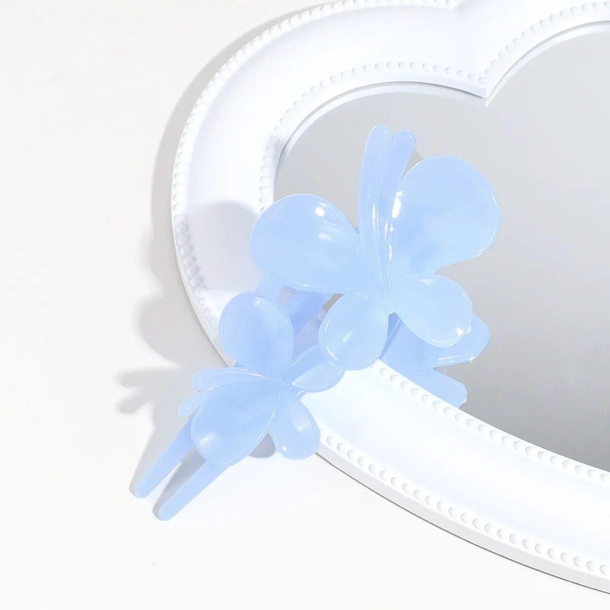 Große Doppel-Schmetterlings-Haarspangen für Damen, Temperament, eleganter Hinterkopf-Pferdeschwanz-Clip, Haarnadel, mattierter Entenschnabel-Clip von Joom DACH