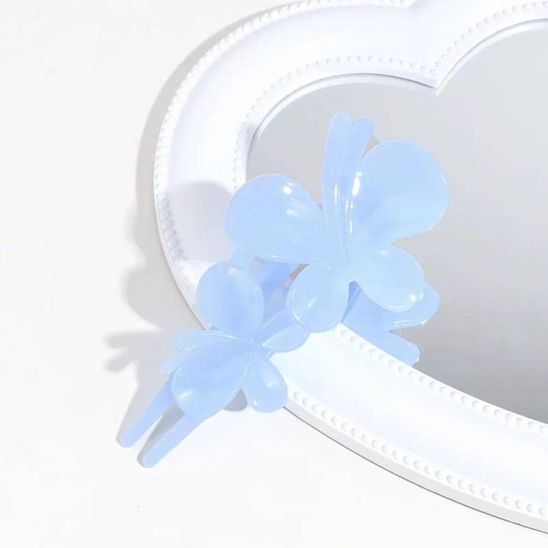 Große Doppel-Schmetterlings-Haarspangen für Damen, Temperament, eleganter Hinterkopf-Pferdeschwanz-Clip, Haarnadel, mattierter Entenschnabel-Clip von Joom DACH