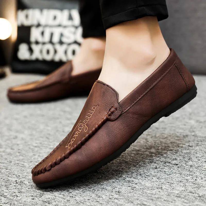 Große Freizeitschuhe Lederschuhe Herren Outdoor rutschfeste Fahrschuhe 43 braun von Joom DACH
