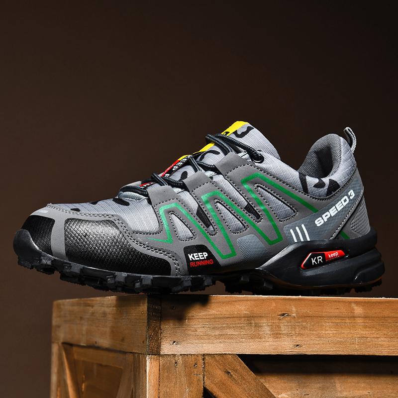 Große Größe 39-48 Wanderschuhe Herren Camouflage Sneakers Bequeme Outdoor Sport Laufschuhe Kletterschuhe für Herren Rutschfeste Jogging Training Sneakers Stiefel 46 dunkelgraue von Joom DACH