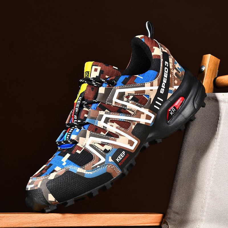 Große Größe 39-48 Wanderschuhe Herren Camouflage Sneakers Outdoor Sports Laufschuhe Kletterschuhe für Herren Rutschfeste Jogging-Trainings-Sneakers Stiefel 45 bunt von Joom DACH