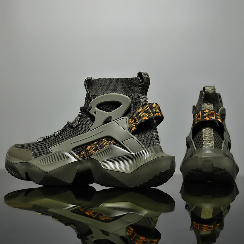 Große Größe 46 High Top Schuhe Herren Stiefeletten Casual Sneakers Bequeme leichte sportliche Sport Laufschuhe für Männer Tenis Walking Gym Schuhe 44 grün von Joom DACH