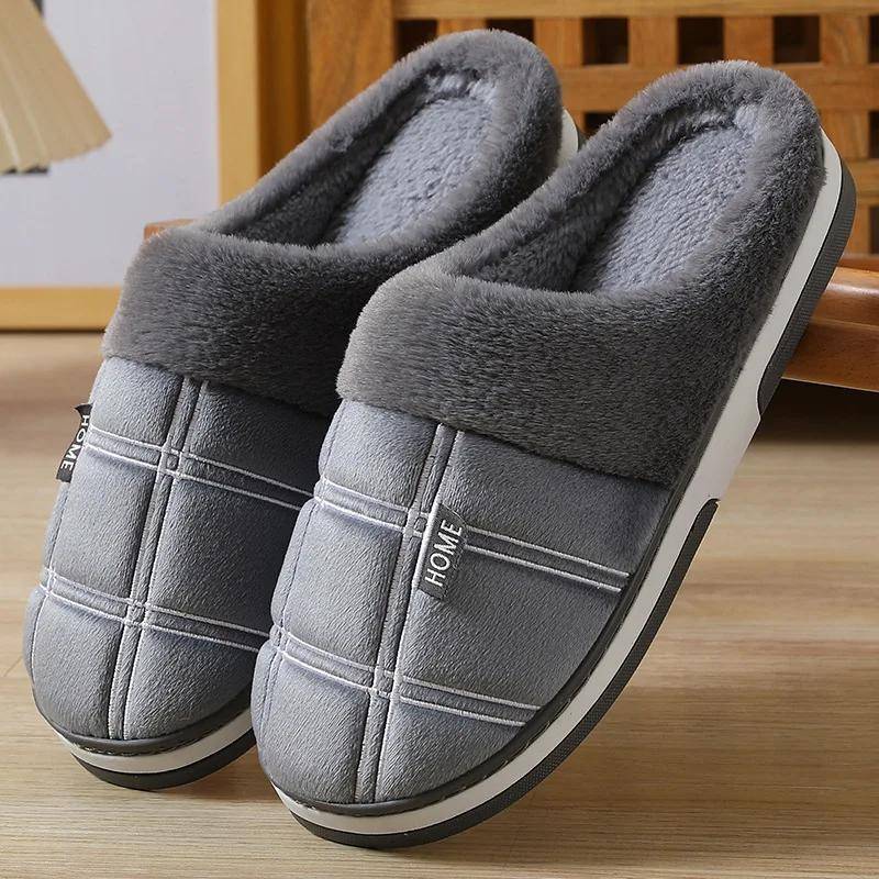 Große Größe 48 49 50 51 Männer Herbst Winter Hause Warme Plüsch Hausschuhe Große Plus Innen Schlafzimmer Casual Schuhe Pelzigen nicht Rutsch Folien 50-51 von Joom DACH