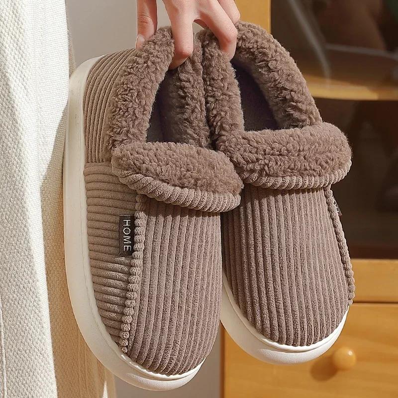 Große Größe 48 49 Winter Warme Plüschschuhe Komfort Hausschuhe Damen Herren Rutschfeste Rutschen Paare Indoor Outdoor Casual Pelzige Wohnungen 48-49 von Joom DACH