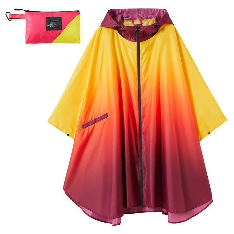 Große Größe Damen Regenmantel mit Farbverlauf Leichter Regenmantel Poncho Damen Wasserdichter Umhang Regenmäntel Erwachsene Bunte Regenbekleidung von Joom DACH