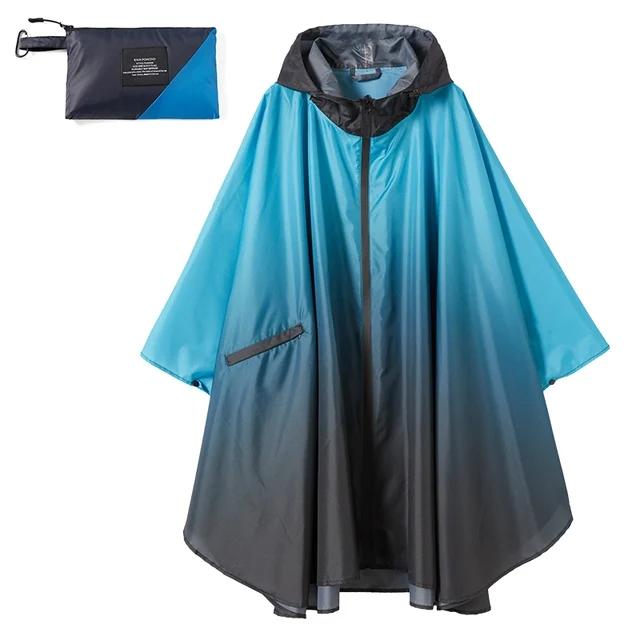 Große Größe Damen Regenmantel mit Farbverlauf Leichter Regenmantel Poncho Damen Wasserdichter Umhang Regenmäntel Erwachsene Bunte Regenbekleidung von Joom DACH