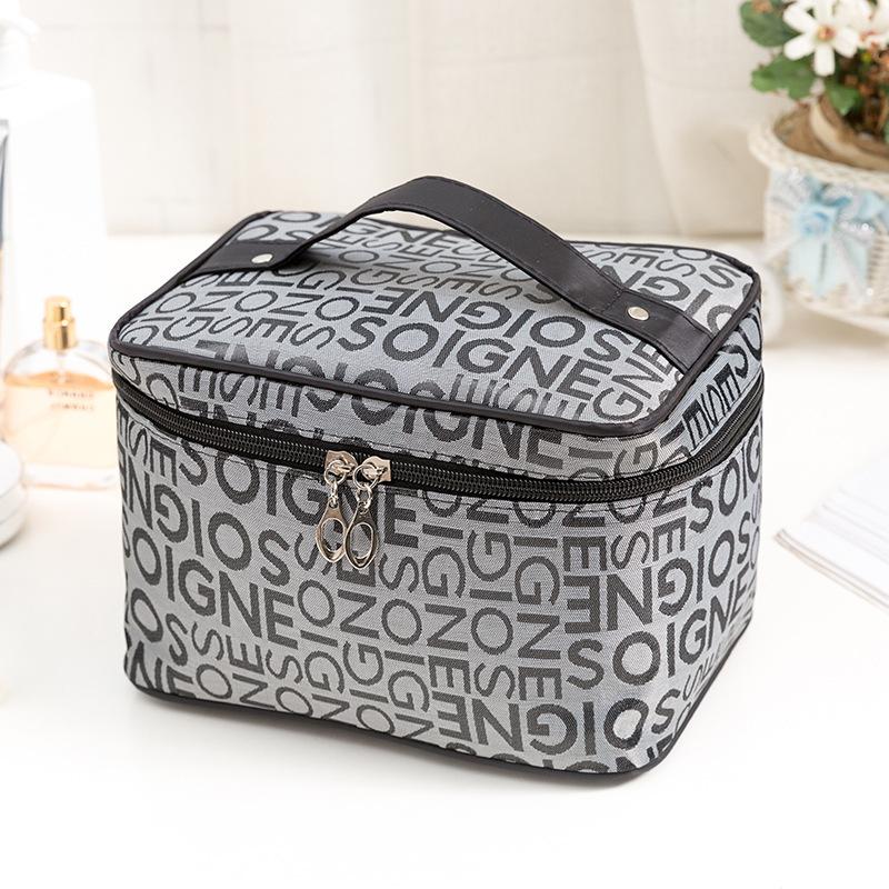 Große Größe Frauen Kosmetik Tasche Brief Große kapazität multi-funktion zipper Make-Up Tasche Damen Mode Neceser Maquillaje ZDH013 beige von Joom DACH