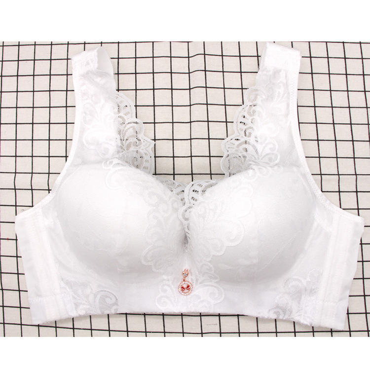 Große Größe Frauen Push-Up-BH Sexy Spitze Stickerei Büstenhalter Dame Unterwäsche 85D weiß von Joom DACH