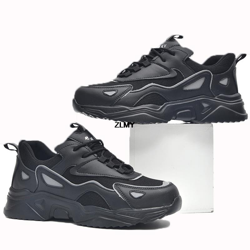 Große Größe Frauen Sicherheitsschuhe Plattform Stahl Kappe Sneaker Männer Frau Arbeit Sicherheitsstiefel Atmungsaktive leichte industrielle Arbeitsschuhe weiblich 34 von Joom DACH