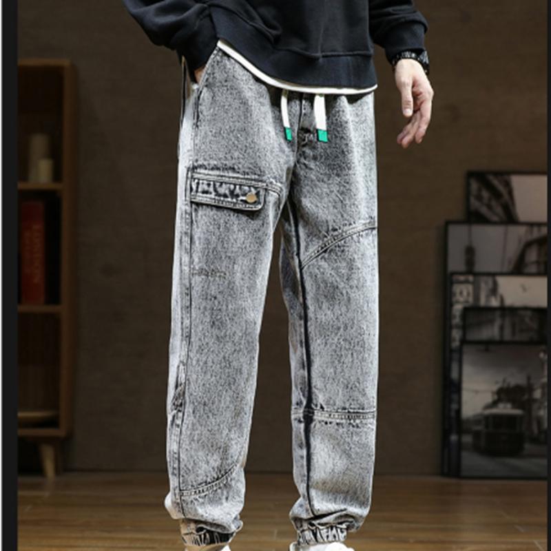 Große Größe Jeans männer Herbst und Winter 2025 Lose Plus Fett Plus Größe Trendy Werkzeug herren Hosen YBG97 8XL grau von Joom DACH