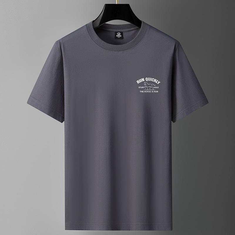 Große Größe M-6XL Reine Baumwolle Herren T-shirt Kurzen ärmeln Rundhals Jungen T-Shirt XXXL dunkelgraue von Joom DACH