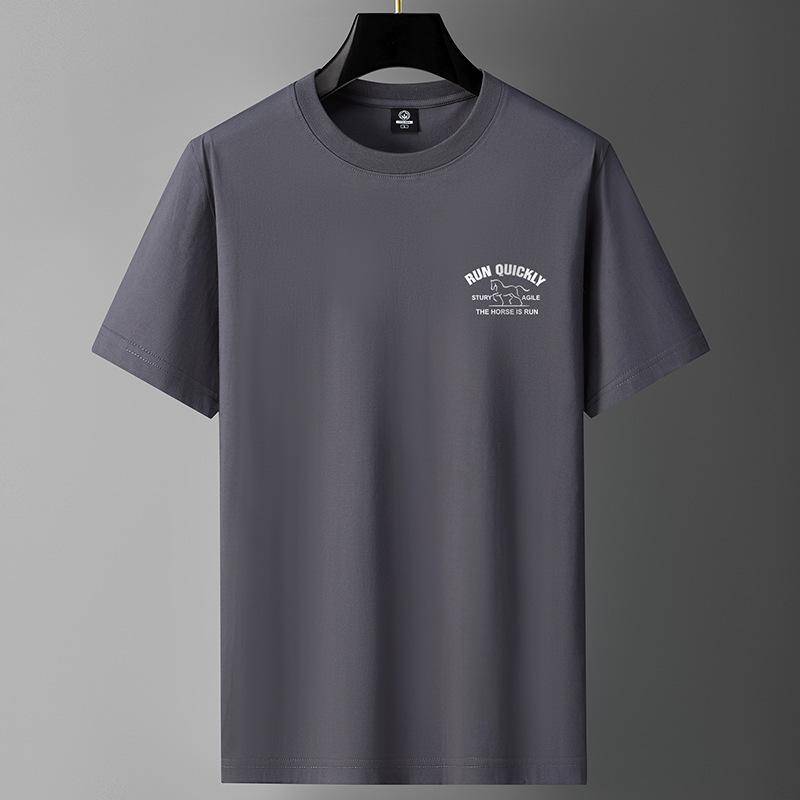 Große Größe M-6XL Reine Baumwolle Herren T-shirt Kurzen ärmeln Rundhals Jungen T-Shirt XXXL dunkelgraue von Joom DACH