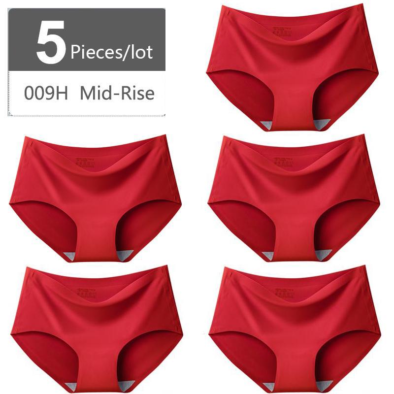 Große Größe M-XXXXL Nahtlose Damen-Höschen aus Eisseide, mittlere Taille, elastische Slips, Unterhosen, Unterwäsche, 5 Stück XL von Joom DACH