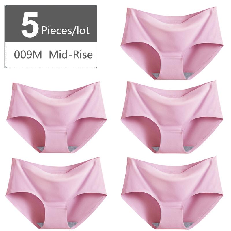 Große Größe M-XXXXL Nahtlose Damen-Höschen aus Eisseide, mittlere Taille, elastische Slips, Unterhosen, Unterwäsche, 5 Stück XXL von Joom DACH