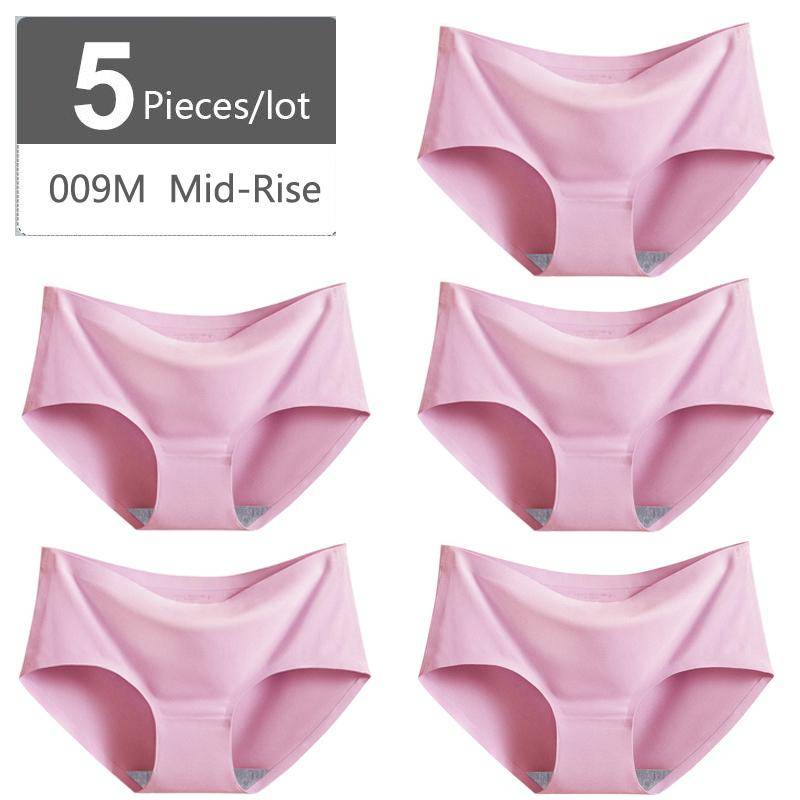Große Größe M-XXXXL Nahtlose Damen-Höschen aus Eisseide, mittlere Taille, elastische Slips, Unterhosen, Unterwäsche, 5 Stück XXL von Joom DACH
