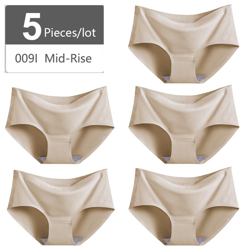 Große Größe M-XXXXL Nahtlose Damen-Höschen aus Eisseide, mittlere Taille, elastische Slips, Unterhosen, Unterwäsche, 5 Stück XXXL von Joom DACH